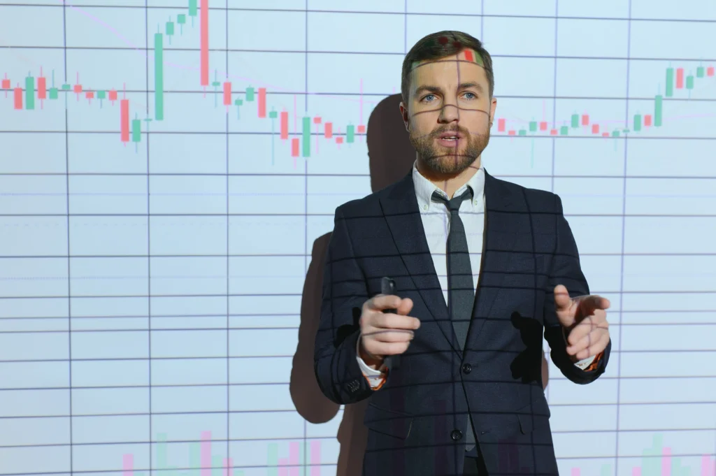 Business analyst explaining the Bearish Piercing Pattern chart during a trading strategy session in 2026.